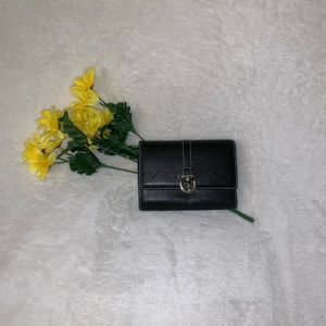 Black leather coach wallet w/ tan leather interior